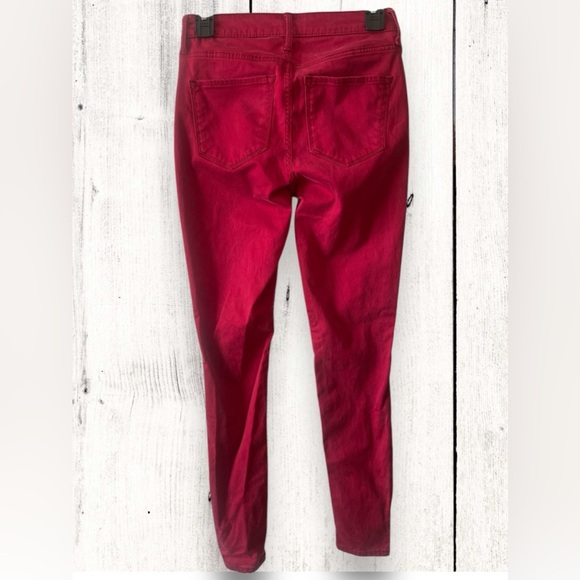 Old Navy Rockstar Super Skinny High Rise Sateen Button Fly Jeans Women Sz 2 Red - Picture 4 of 7